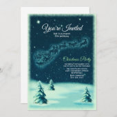 Invitation Reindeers tire Noël au Père Noël (Devant / Derrière)