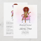 Invitation Reine afro-américaine célibataire enterrement de v (Devant / Derrière)