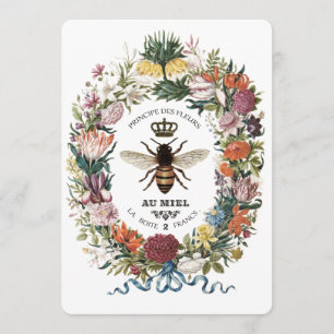 INVITATION REINE BOTANIQUE VINTAGE MODERNE BEE