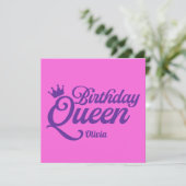 Invitation Reine d'Anniversaire (Debout devant)