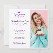 Invitation Reine d'Anniversaire (Dos)