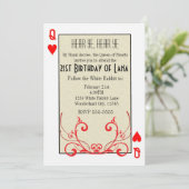 Invitation Reine de Coeur Carton d'Invitation de Pays des Mer (Debout devant)