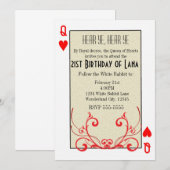 Invitation Reine de Coeur Carton d'Invitation de Pays des Mer (Devant / Derrière)