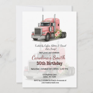 Invitation Reine de la route Anniversaire Femme conducteur de
