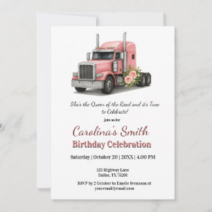 Invitation Reine de la route Anniversaire Femme conducteur de
