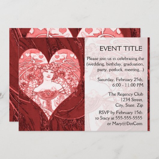 Invitation Reine des Coeurs (Devant / Derrière)