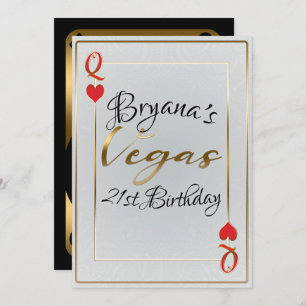 Invitation Reine des Coeurs Blanche et Rouge Vegas 21e annive