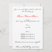 Invitation Reine d'invitation sophistiquée de partie de (Dos)