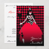 Invitation Reine d'invitation sophistiquée de partie de (Devant / Derrière)