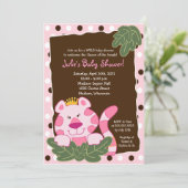 Invitation REINE DU Baby shower JUNGLE TIGER 5x7 (Debout devant)