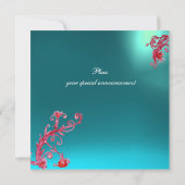 Invitation REINE GUINEVERE Aqua Blue, Turquoise (Dos)