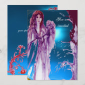 Invitation REINE GUINEVERE Aqua Blue, Turquoise (Devant / Derrière)