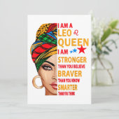Invitation Reine Lion je suis plus fort cadeau d'anniversaire (Debout devant)