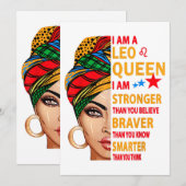 Invitation Reine Lion je suis plus fort cadeau d'anniversaire (Devant / Derrière)