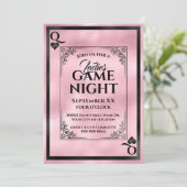 Invitation Reine Rose de cœur Soirée de Jeux entre Dames (Debout devant)