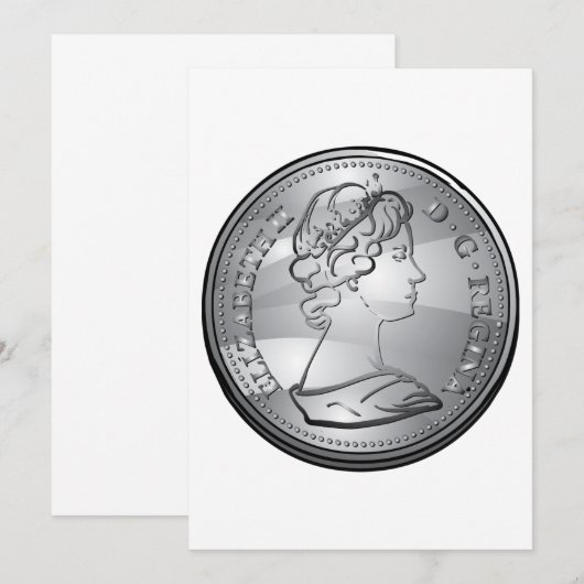 Invitation Reine Sur Une Pièce (Devant / Derrière)