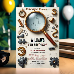 Invitation Rejoignez Clue Spy Escape Room 7th Birthday Invita