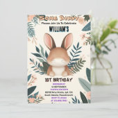 Invitation Rejoignez La Nature Un Lapin Tourne Un 1Er Anniver (Debout devant)