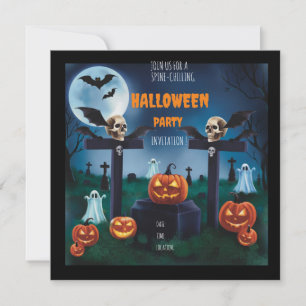 Invitation "Rejoignez la soirée d'Halloween au cimetière de l