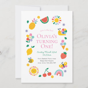 Invitation Rejoignez l'amusement Anniversaire Premier Coloré