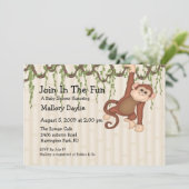 Invitation Rejoignez Le Fun Monkey Baby shower (Debout devant)