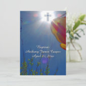 Invitation Rejoignez le Sky BABY BOY BAPTISM CHRISTENING (Debout devant)