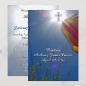 Invitation Rejoignez le Sky BABY BOY BAPTISM CHRISTENING (Devant / Derrière)