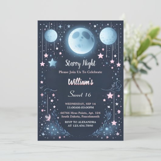 Invitation Rejoignez Nature Galaxy Mystique étoile Nuit Douce (Debout devant)