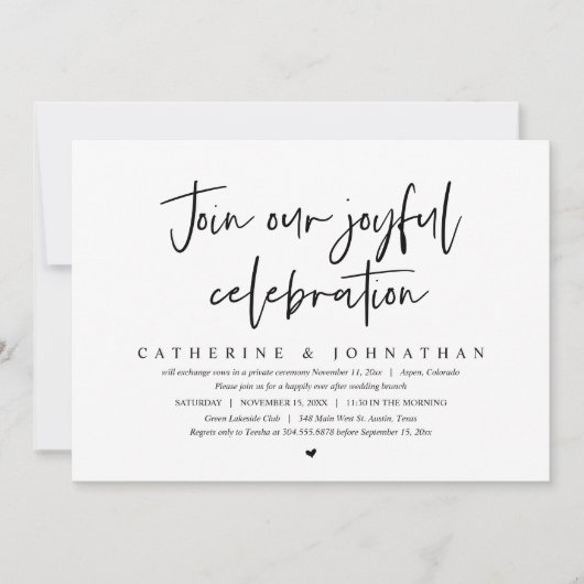 Invitation Rejoignez Notre Joyeuse Fête, Brunch Mariage (Devant)