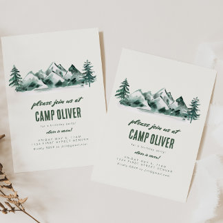 Invitation Rejoignez-nous à Camp Mountain Theme Anniversaire
