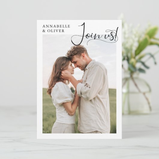 Invitation Rejoignez-nous | Élégant Mariage photo (Debout devant)