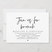 Invitation Rejoignez-Nous Pour Brunch, Mariage Elopement Part (Devant)