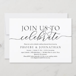 Invitation Rejoignez-Nous Pour Célébrer, Dîner De Répétition 