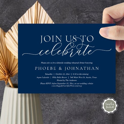 Invitation Rejoignez-Nous Pour Célébrer, Dîner De Répétition