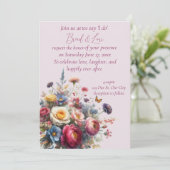 Invitation Rejoignez-nous pour notre mariage avec de belles f (Debout devant)