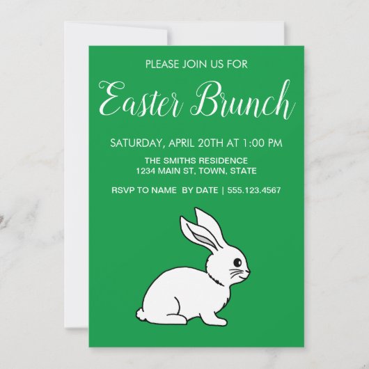 Invitation Rejoignez-Nous Pour Pâques Brunch Arrière - plan V (Devant)