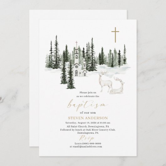 Invitation Rejoignez-nous pour un baptême il fait froid dehor (Devant / Derrière)