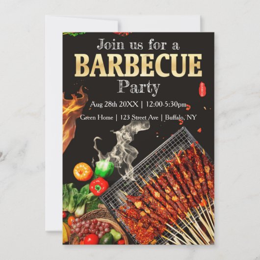 Invitation Rejoignez-Nous Pour Un Barbecue (Devant)