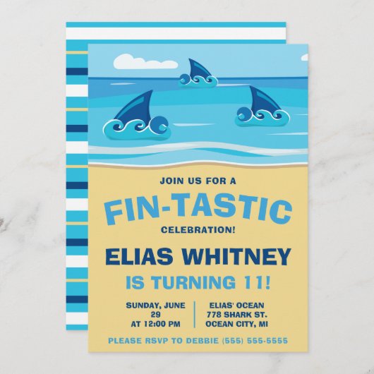 Invitation Rejoignez-nous pour un moment Fin-Tastique ! Anniv (Devant / Derrière)