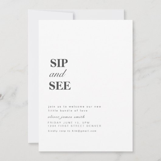 Invitation Rejoignez-nous pour un Sip et voir l'invitation de (Devant)