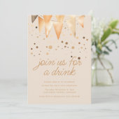 Invitation Rejoignez-Nous Pour Un Verre Beige Party Invitatio (Debout devant)