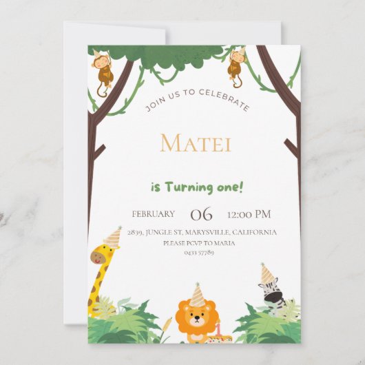 Invitation Rejoignez-nous pour une aventure sauvage - Premier (Devant)