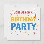 Invitation Rejoignez-nous pour une fête d'anniversaire - Invi (Dos)