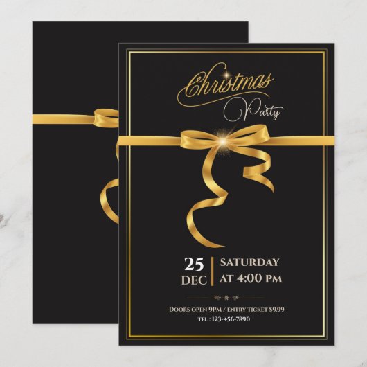 Invitation Rejoignez-nous pour une fête de Noël de Noël de Jo (Devant / Derrière)