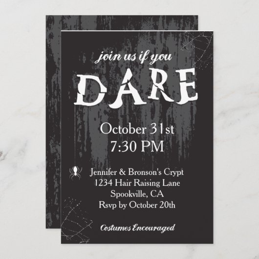 Invitation Rejoignez-nous si vous osez sombrer (Devant / Derrière)