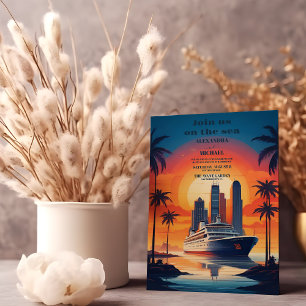 Invitation Rejoignez-nous sur le mariage de croisières en mer