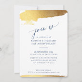 Invitation REJOINDRE US calligraphie arêtes d'or formel marin (Devant)