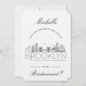 Invitation Rejoins-moi à Brooklyn | Demande de fête de mariag (Devant)