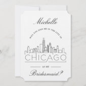 Invitation Rejoins-moi à Chicago | Demande de fête de mariage (Devant)
