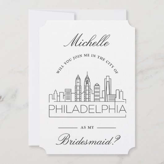 Invitation Rejoins-moi à Philadelphie | Demande de fête de ma (Devant)